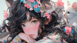 古风鲜花女孩