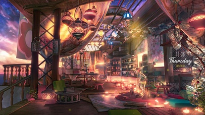 唯美治愈夜晚动漫房间