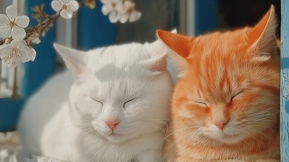 晒太阳的猫咪
