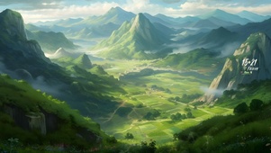 清新护眼 青山环绕