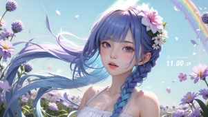 夏日紫发少女
