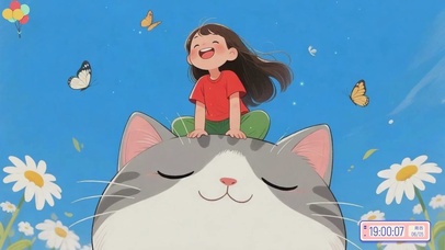 猫与女孩治愈桌面壁纸