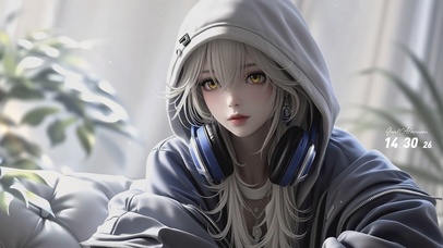 兜帽室内少女