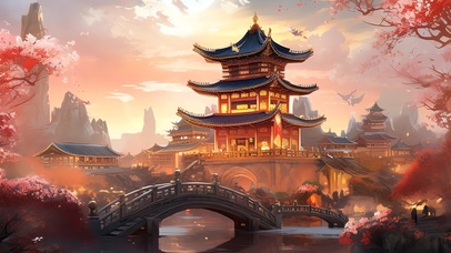 古风 中国风阁楼 唯美景色