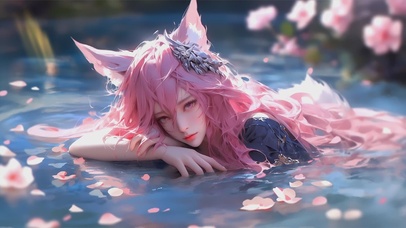 【4K】 粉色可爱猫耳阿狸少女