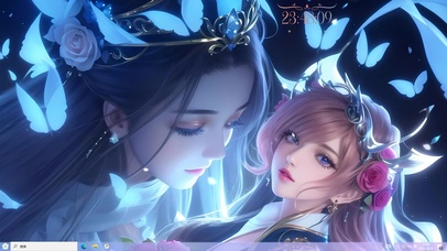 4k蓝色蝴蝶美少女