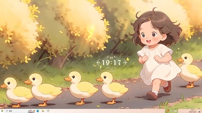 治愈赶鸭子女孩