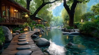 护眼溪边度假房屋