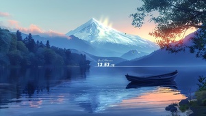 雪山 湖泊