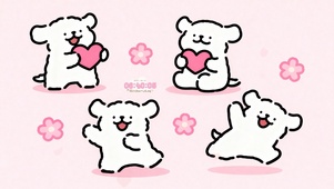 开心线条小狗桌面