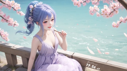 紫色裙子小女孩