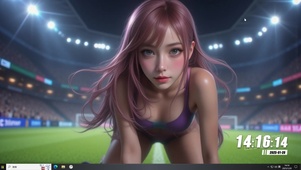 足球场美少女