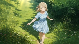 夏日绿道少女
