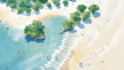 夏日海滩  壁纸