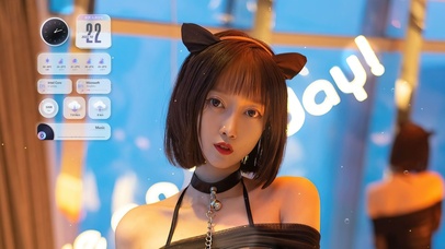 4K短发猫耳朵美女