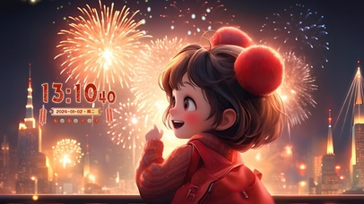 2024新年烟花女孩