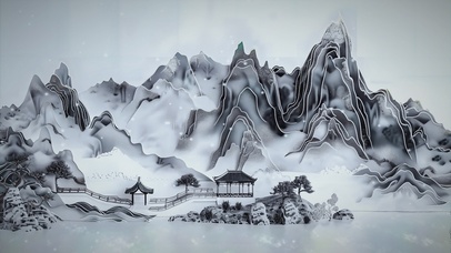 古风鎏金山水插画