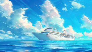 海上的白色游轮