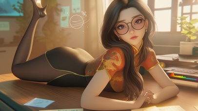 美人如玉，宛如仙子