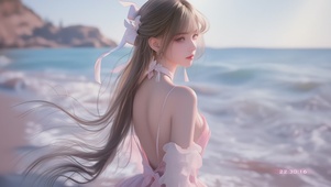 【原创】海边甜美治愈女孩