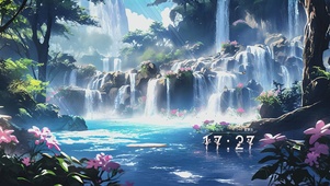 绿色动漫场景
