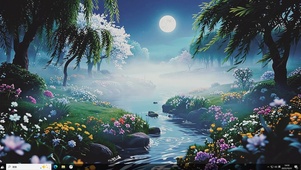 月夜花汀-桌面主题