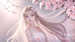 桃花可爱女孩