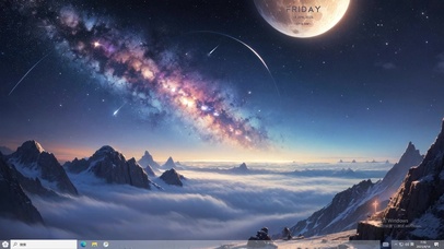 4k山峰云海银河圆月