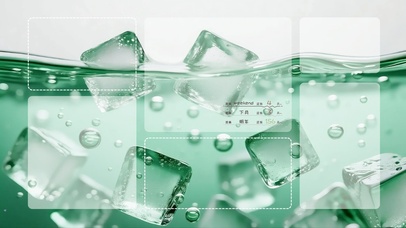 高质感薄荷绿冰块分区壁纸