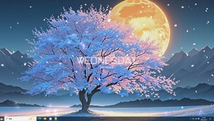 月下樱花雪