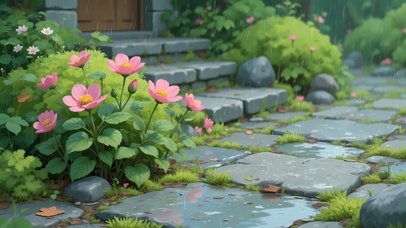 雨天花草
