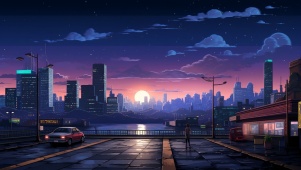 像素城市夜景