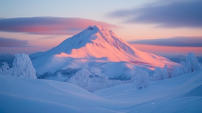 洛帕京山的雪峰