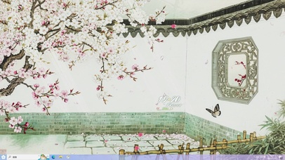 庭花蝶影-桌面主题