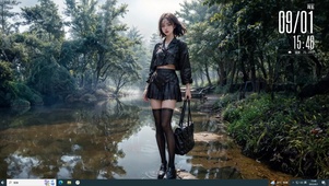 短发JK美少女 雨中树林