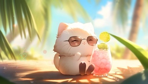 墨镜夏末猫猫