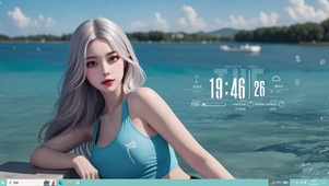 4k海边长发美女
