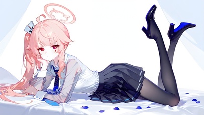 趴着的黑丝少女-柚鸟夏