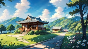 4K治愈山上阁楼