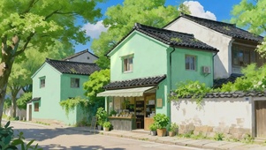 夏日街道咖啡店