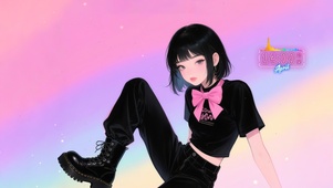 炫彩蝴蝶结少女