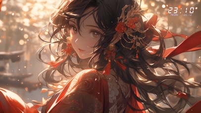 红衣少女嫁衣芳华阳光少女
