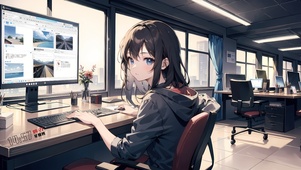 慵懒办公少女