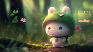 丛林可爱小白兔