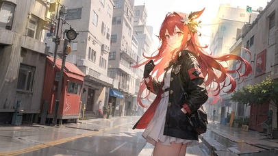 阳光街道唯美女孩