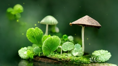 蘑菇伞的小池塘（护眼）