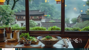 窗外绿景桌面主题