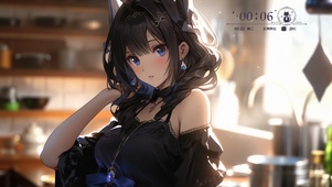 厨房里的美少女