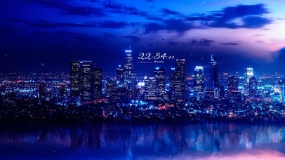 璀璨城市星空流星雨