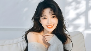 微笑长发美女